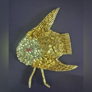 Gold Sequin Fish Appliqué
